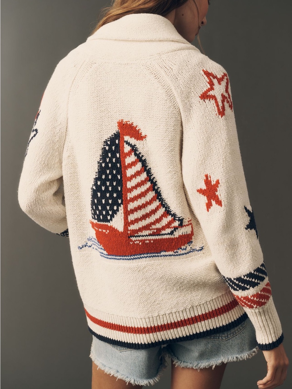 Maeve x Anthropologie Nautical Sailboat Cardigan